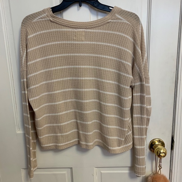 Hippie Rose Juniors Waffle Knit Button-Front Top - Picture 3 of 3